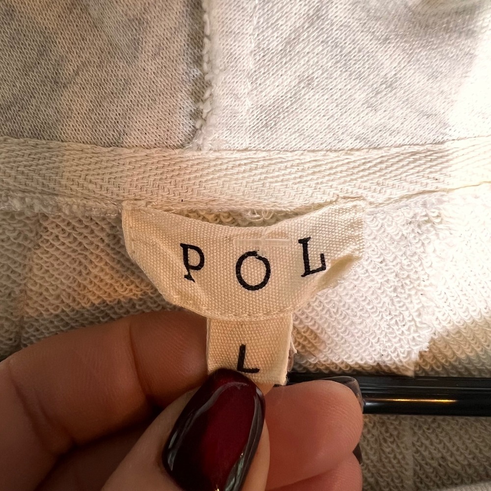 POL Cowl Neck Sweatshirt Hi Low Top Lace Up Sleeves Casual Comfy‎ - Picture 9 of 12